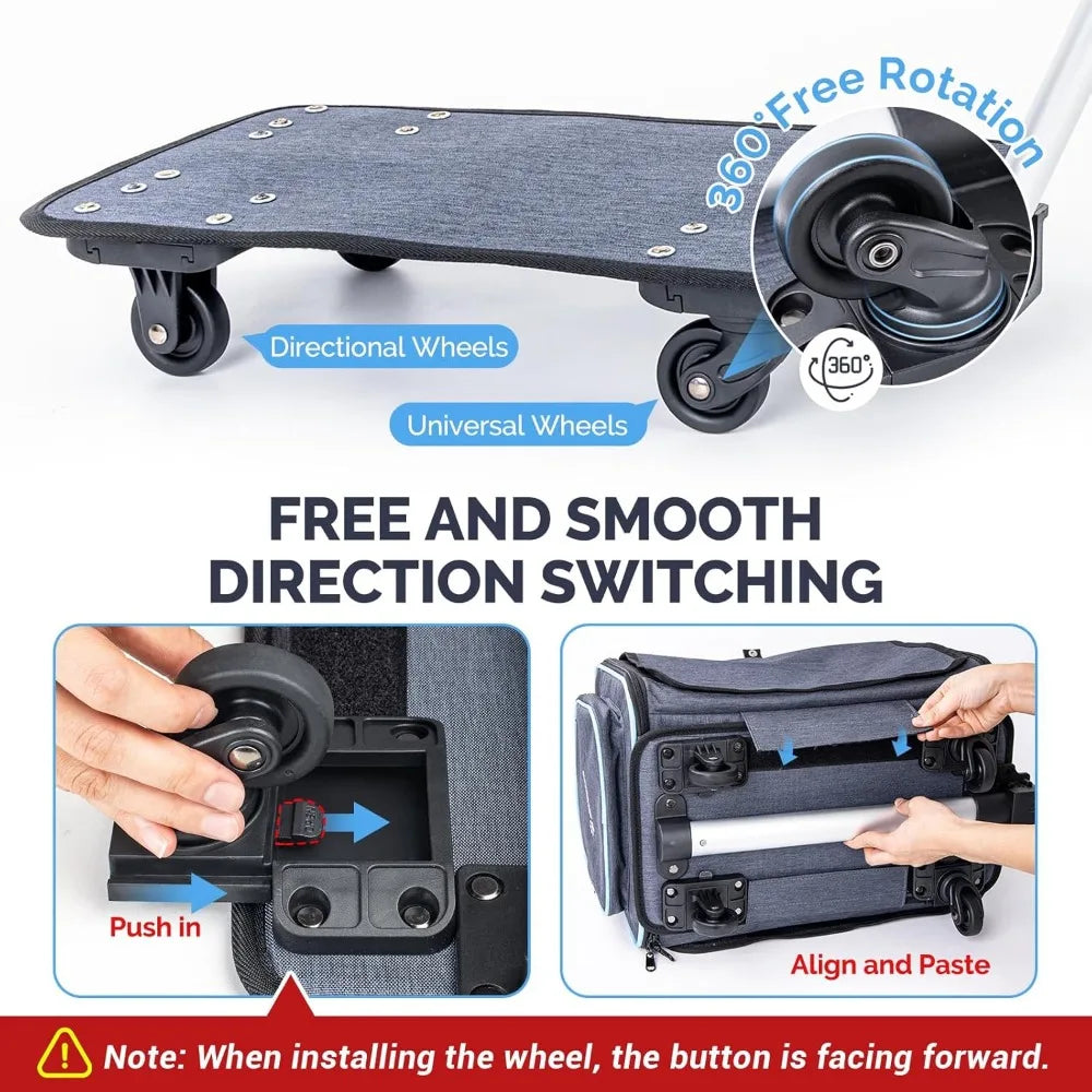 Pet Carrier with Wheels, Travel Bag, Backpack with Telescopic Handle