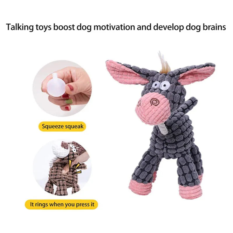 Squeaky Dog Toy Donkey Shape