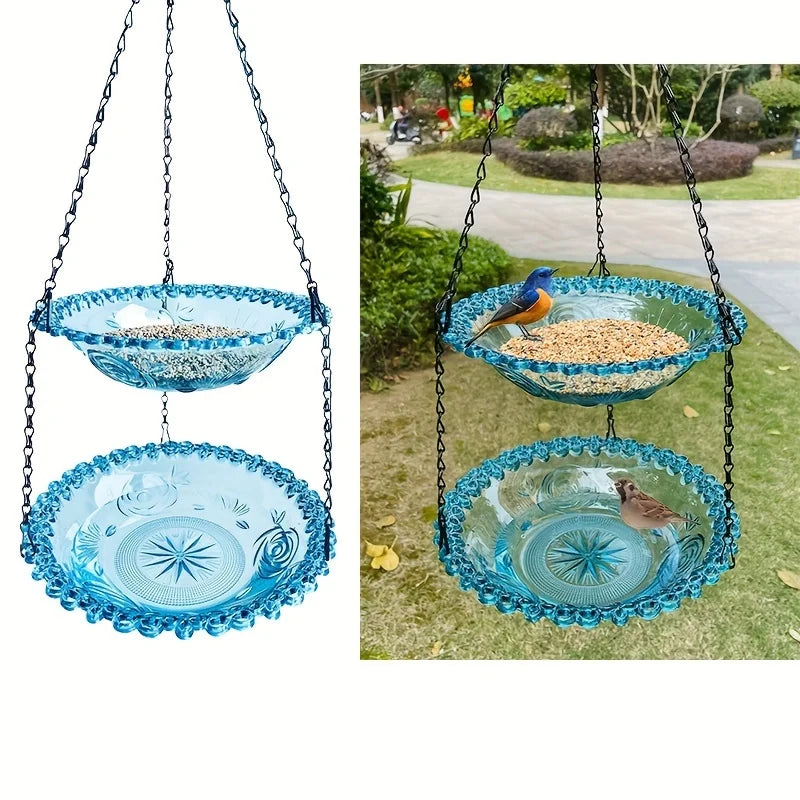 2-layer Bird Feeder, Suspended Bird Bath