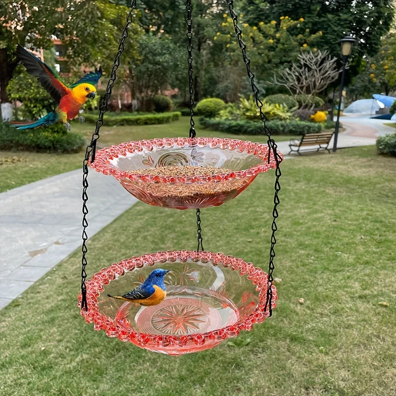 2-layer Bird Feeder, Suspended Bird Bath