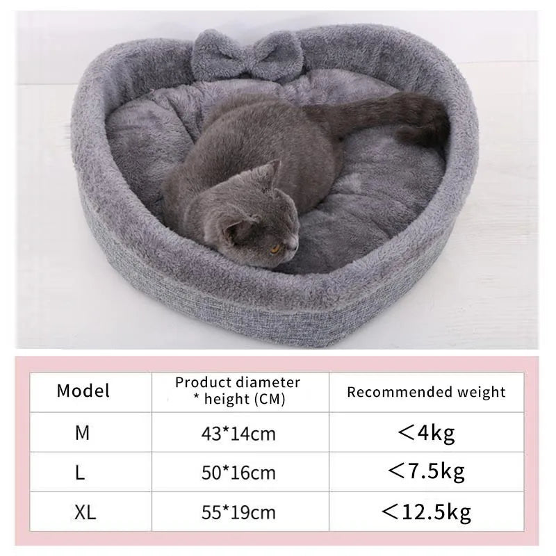 Cat Bed Heart-Shaped