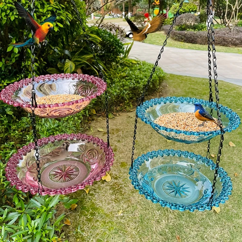 2-layer Bird Feeder, Suspended Bird Bath
