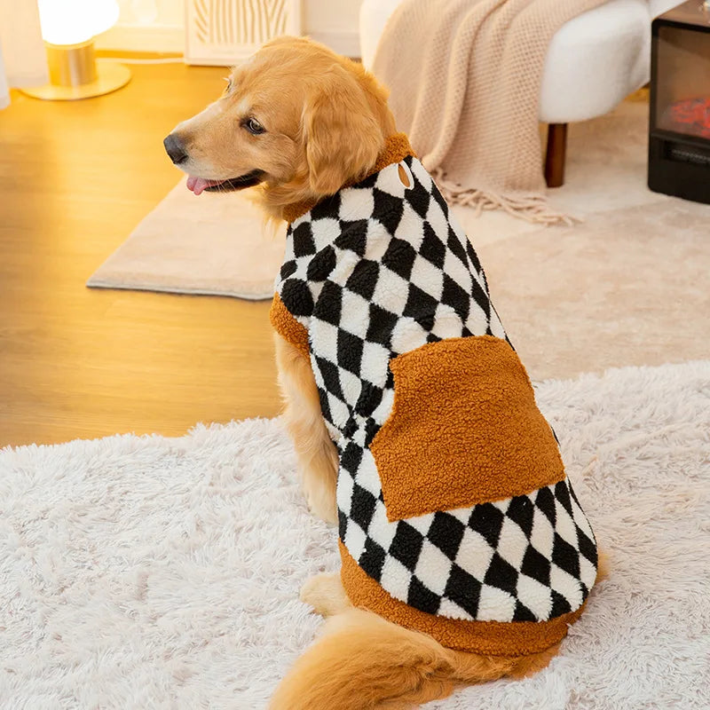Dog Clothes for Big Dogs Fleece Dog Hoodies Soft Warm Costume Pet Dog Vest Golden Retriever Collie Labrador Large Dog Jacket