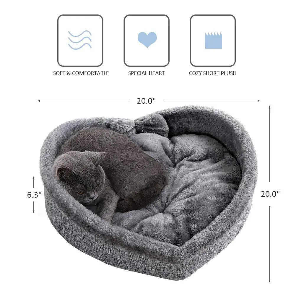 Cat Bed Heart-Shaped