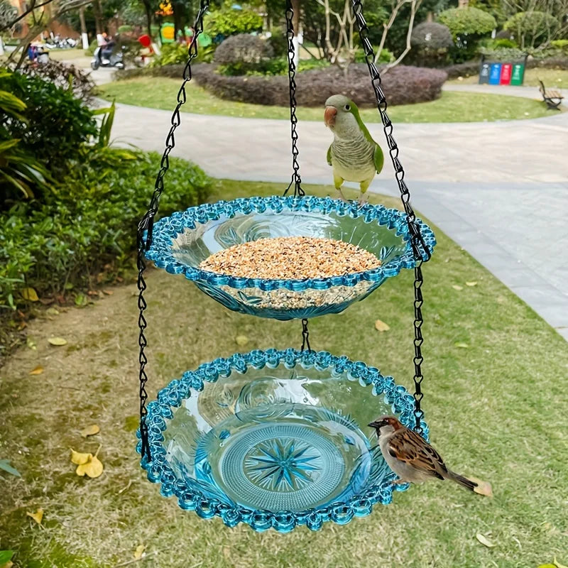 2-layer Bird Feeder, Suspended Bird Bath