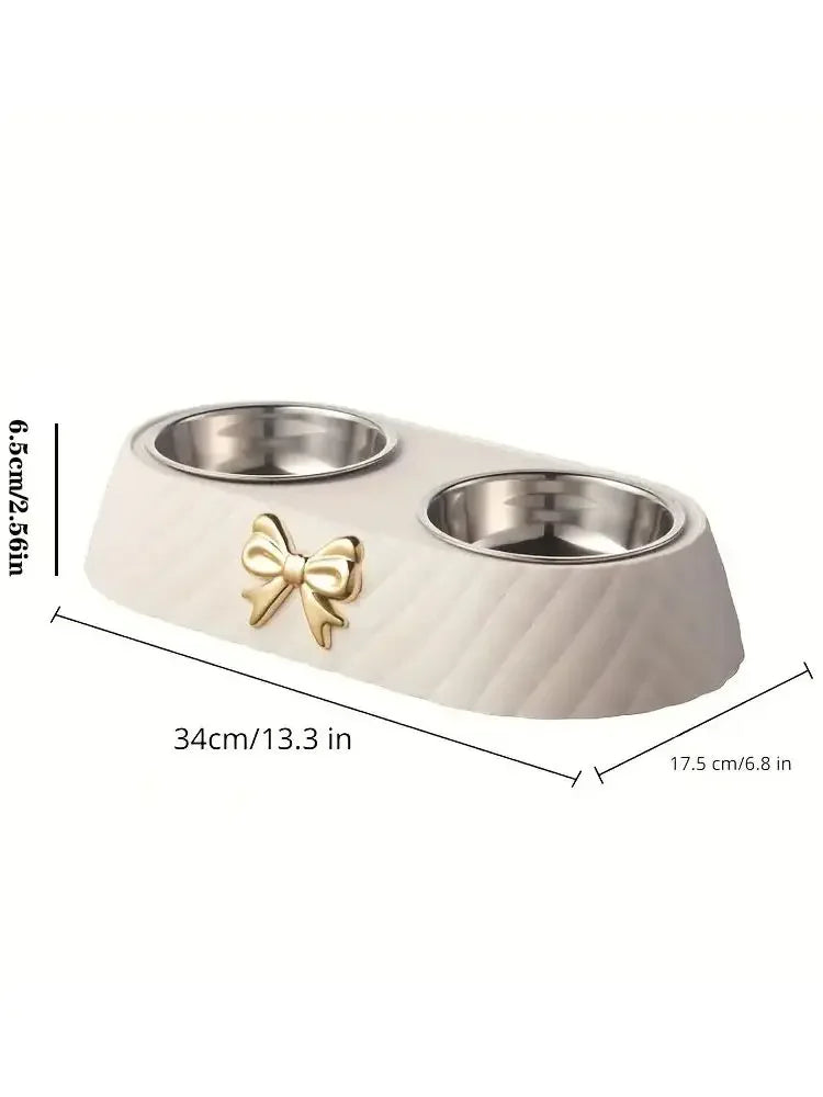 Bow Tie Cat Food Bowl