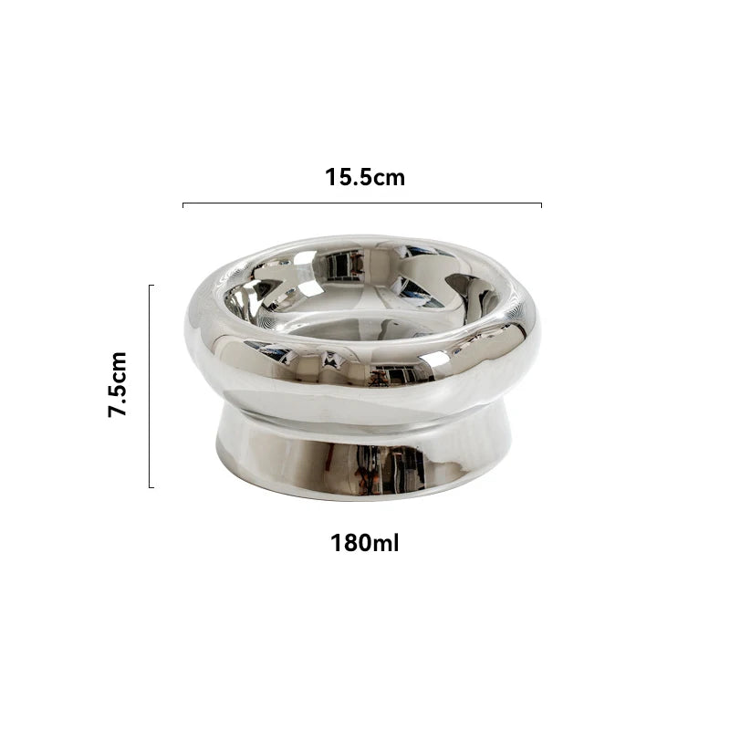 Cat Electroplating Ceramic Bowl