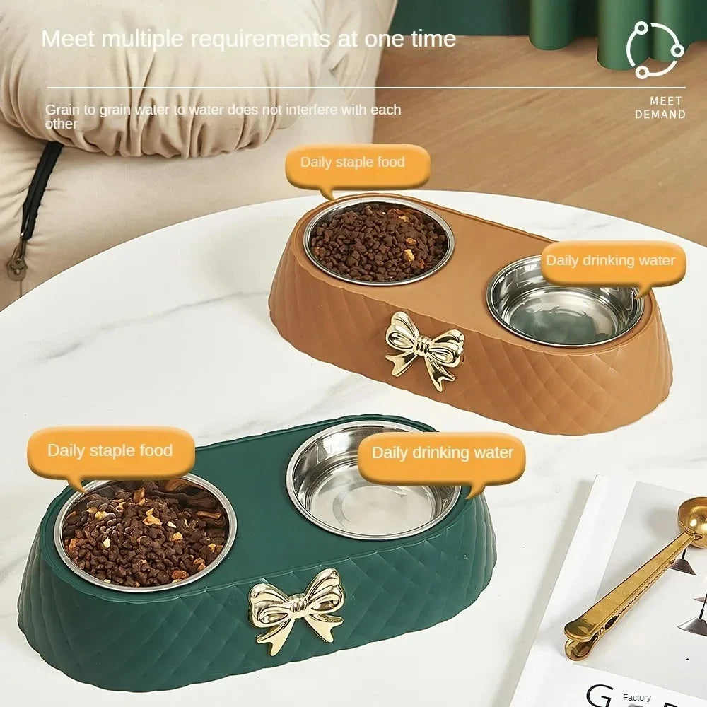Bow Tie Cat Food Bowl