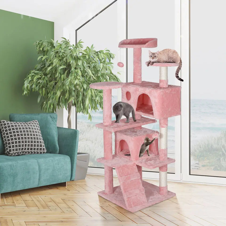 55'' Kitty Cat Tree Pink