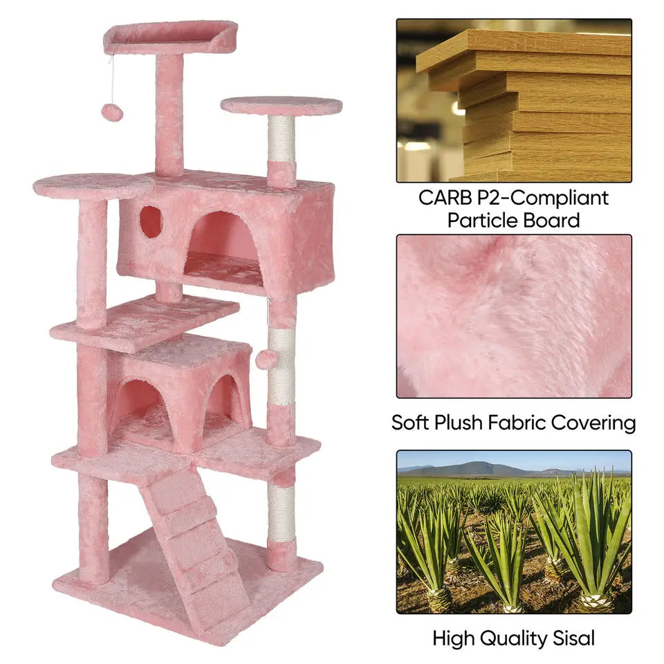 55'' Kitty Cat Tree Pink