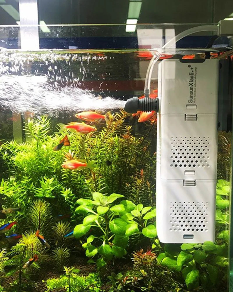 SUNSUN 3 in 1 Filter for Aquarium Fish Tank Filter Mini Fish Tank Filter Aquarium Oxygen Submersible Water Purifier