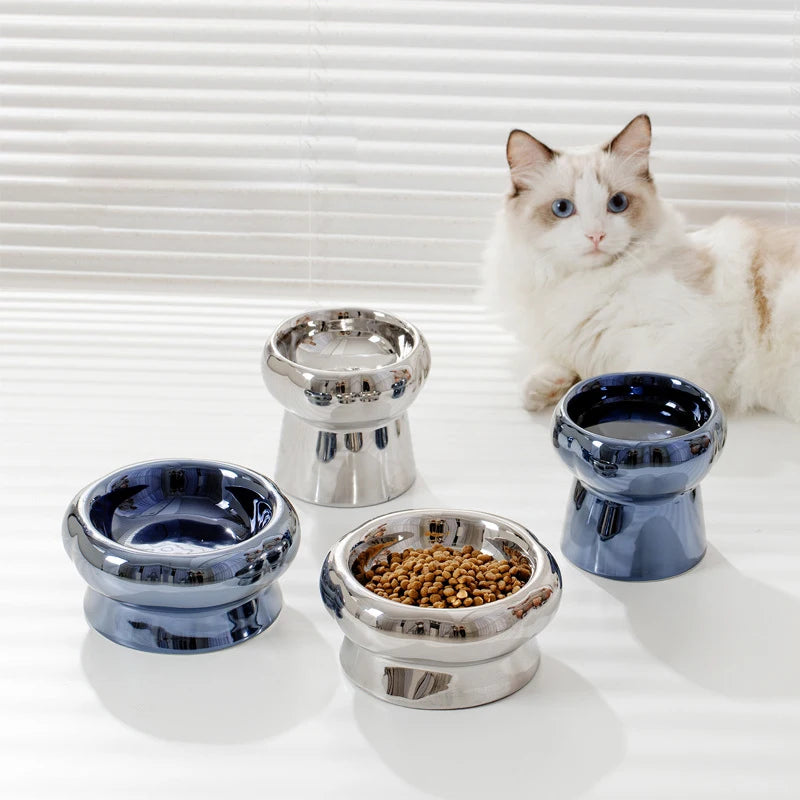 Cat Electroplating Ceramic Bowl