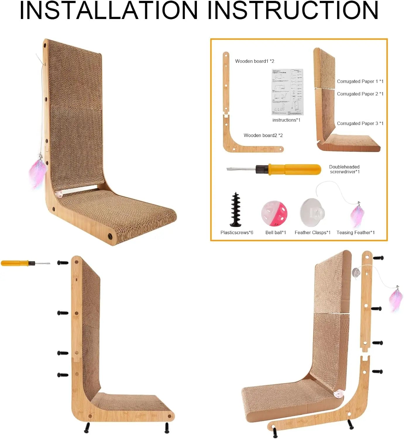 L Shape Cat Scratcher,