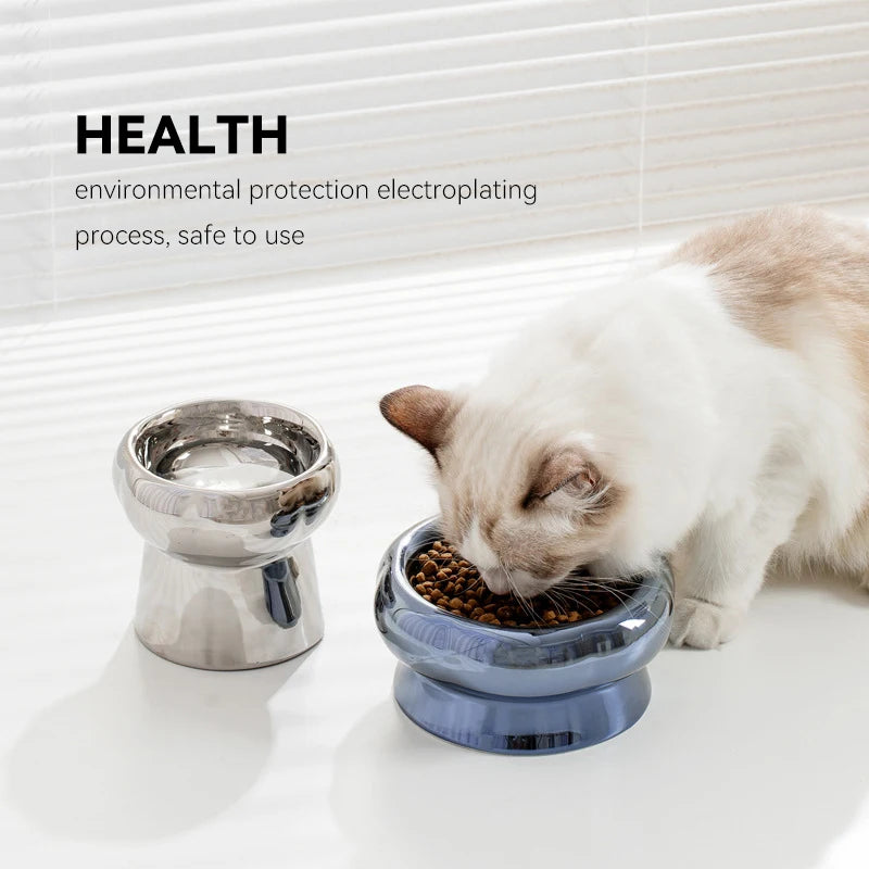 Cat Electroplating Ceramic Bowl