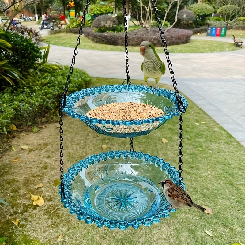 2-layer Bird Feeder, Suspended Bird Bath