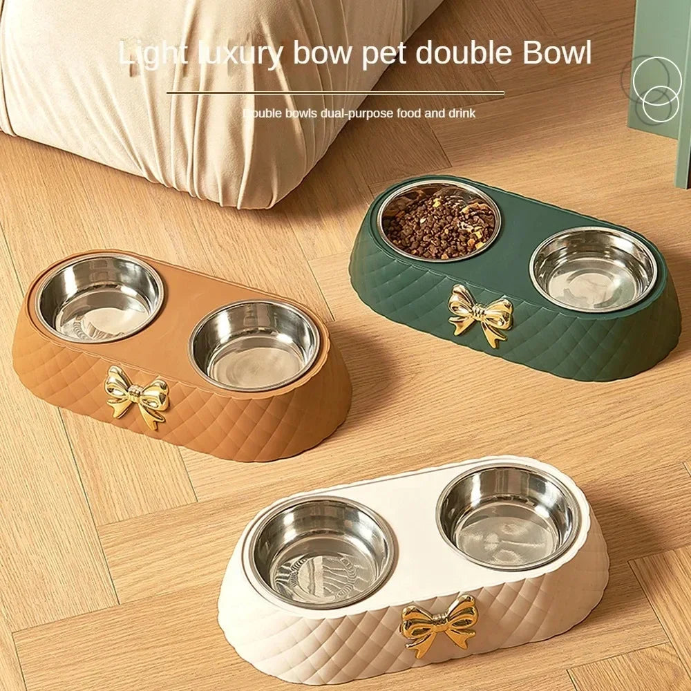 Bow Tie Cat Food Bowl