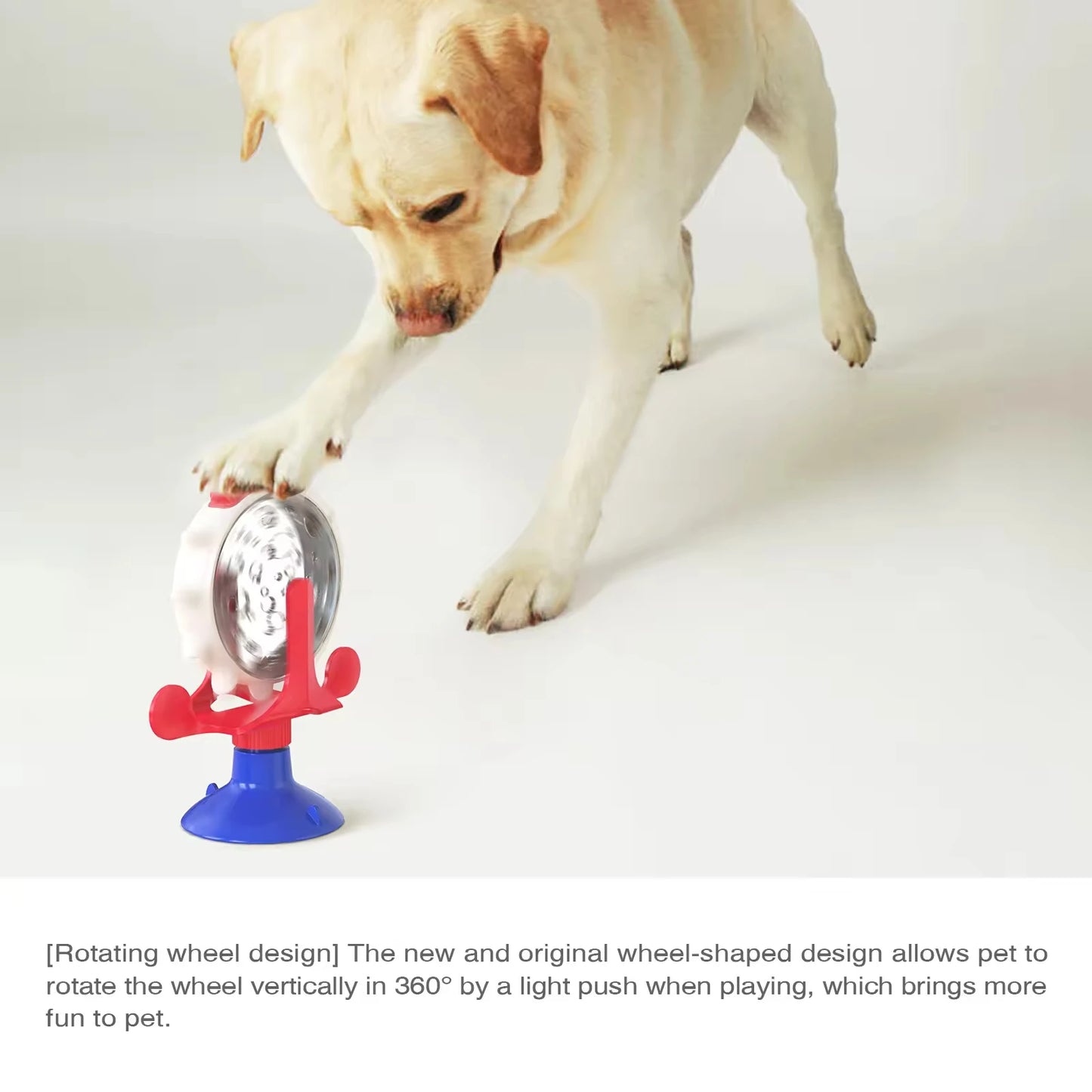 Spinning Food Dispenser Dogs Cat Interactive Toys Leaking Food Training Ball Slow Feeder Rotatable Wheel Treat Leaking Ball Toys