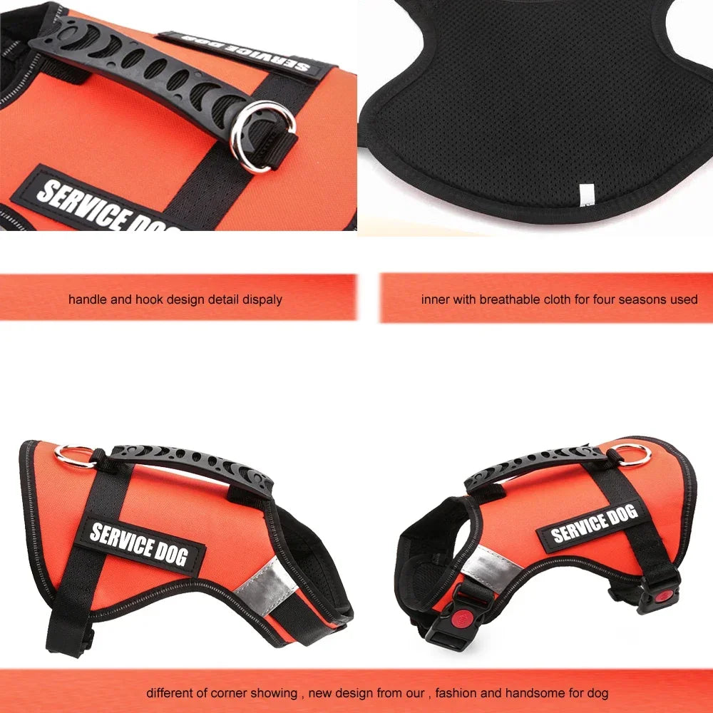 Reflective Service Dog Harness Vest,