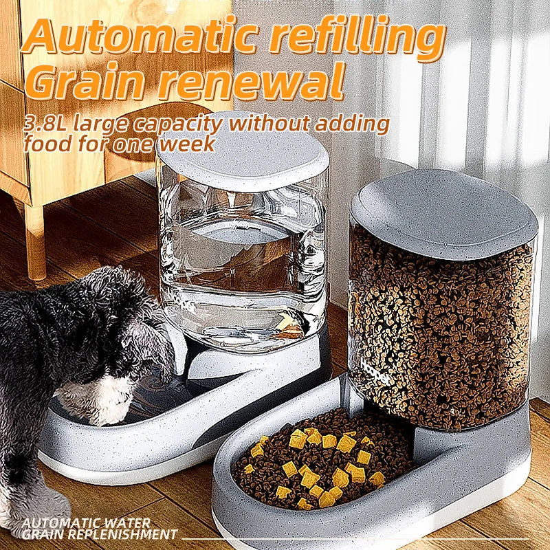 Automatic Wet Dry Dog Cat Feeder Drinking Bowl