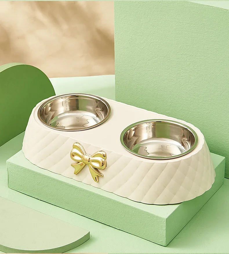 Bow Tie Cat Food Bowl