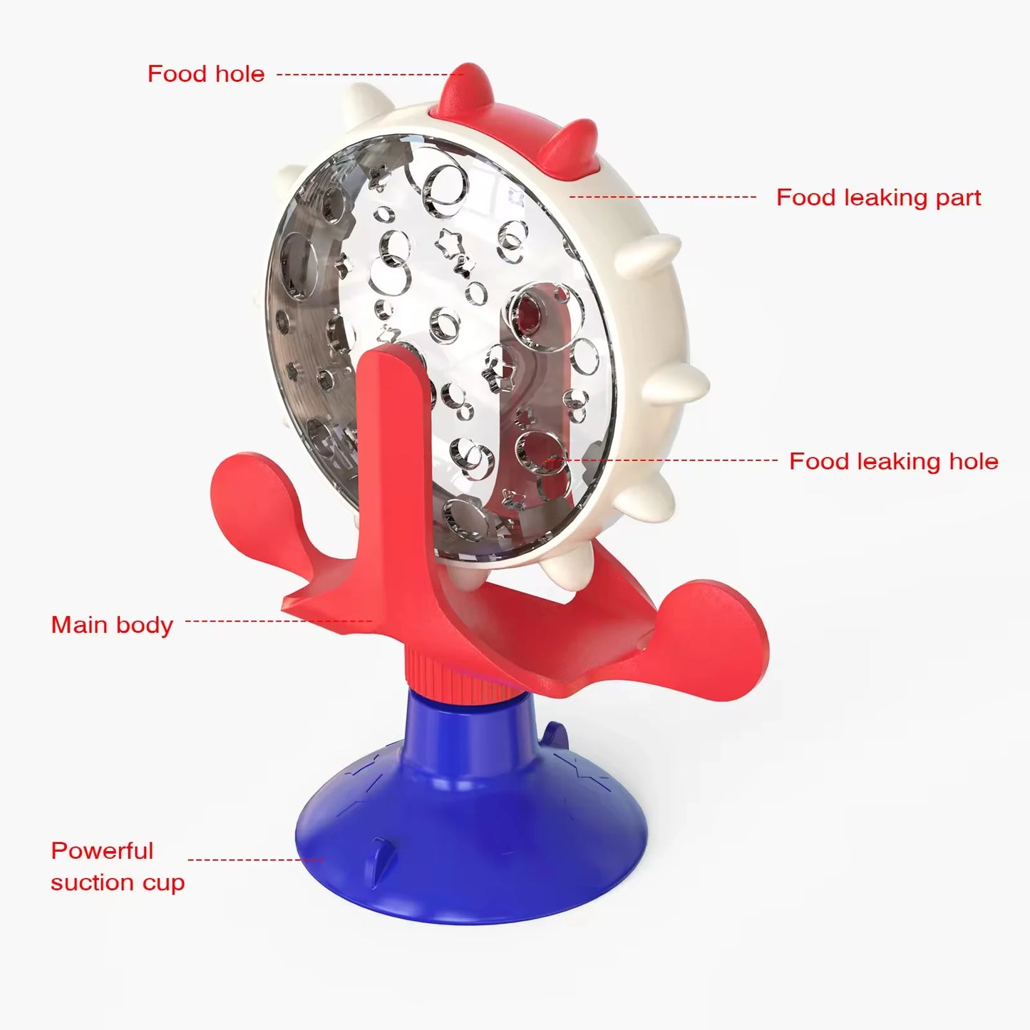 Spinning Food Dispenser Dogs Cat Interactive Toys Leaking Food Training Ball Slow Feeder Rotatable Wheel Treat Leaking Ball Toys