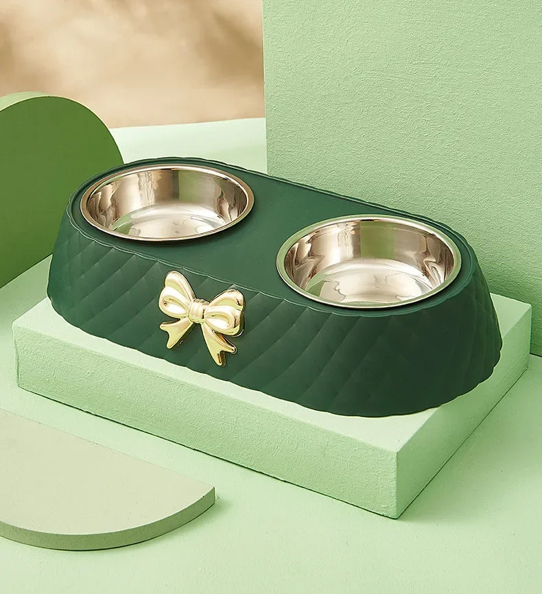 Bow Tie Cat Food Bowl